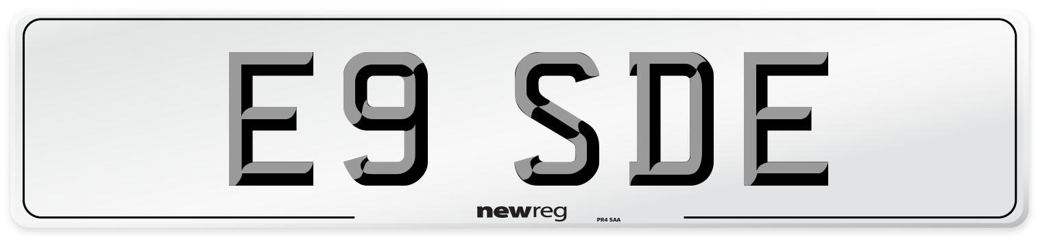 E9 SDE Number Plate from New Reg